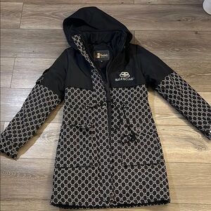 Balenciaga Black and White Patterned Coat